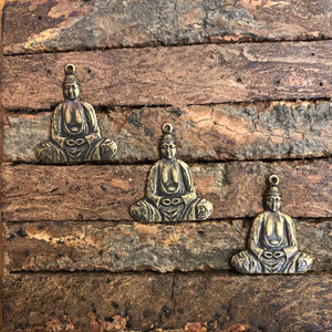 "Buddha" Antique Brass Pendant (24mm x 28mm)