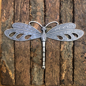 "Art Deco Dragonfly" Antique Silver Pendant (87mm x 53mm)