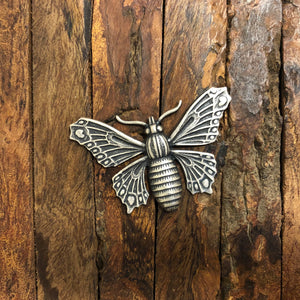 "Luna Moth"  Antique Silver Pendant (33mm x 48mm)