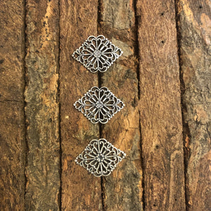 "Hip to Be I" Antique Silver Filigree Connector (21mm x 15mm)
