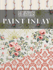 Lattice Rose IOD Paint Inlay 12"x16" Pad - 8 Sheets