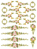 Petite Fleur Pink IOD Paint Inlay 12"x16" Pad - 4 Sheets