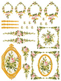Petite Fleur Pink IOD Paint Inlay 12"x16" Pad - 4 Sheets