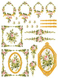 Petite Fleur Pink IOD Paint Inlay 12"x16" Pad - 4 Sheets