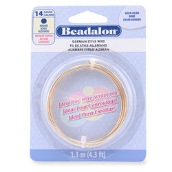 14g Beadalon Gold Color German Style Round Wire - 4.3 ft.