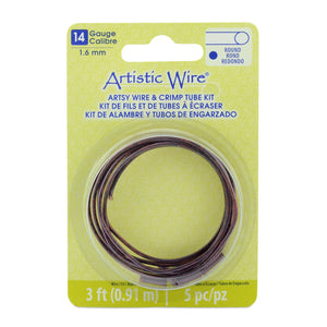 14g Artistic Wire Artsy Burgundy Color w/Lg. Wire Crimp Connectors - 3 ft.