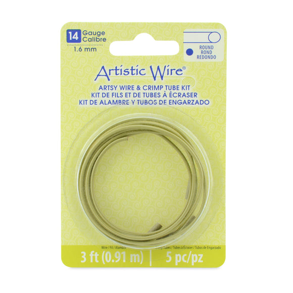 14g Artistic Wire Artsy Olive w/Lg. Wire Crimp Connectors - 3 ft.