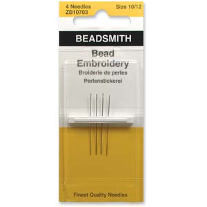 BeadSmith Bead Embroidery Needles - Size 10/12 (4 Needles)