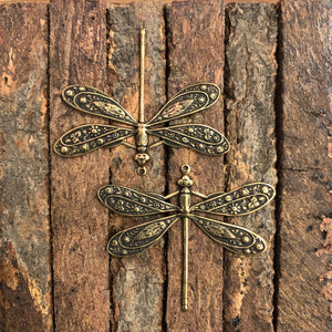 "Isabella's Grace" Antique Brass Large Dragonfly w/one Connector (44mm x 50mm)