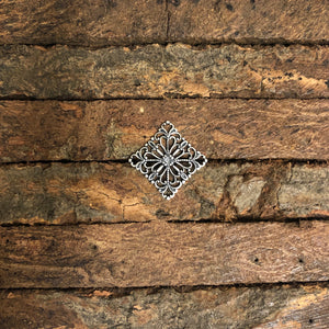 "Hip to Be II" Antique Silver Filigree Connector (21mm x 21mm)