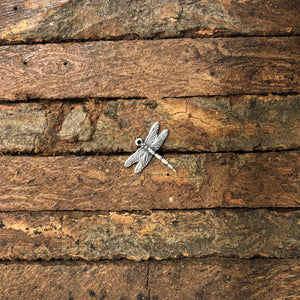 "Small Dragonfly" Antique Silver Charm (16mm x 16mm)