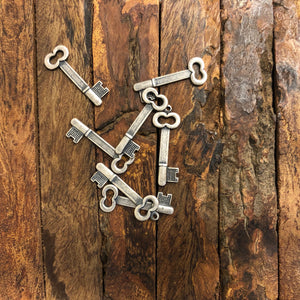 "Small Key" Antique Silver Charm (9mm x 23mm)
