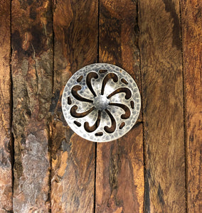 "Flower Pinwheel" Antique Silver Pendant (33 mm)