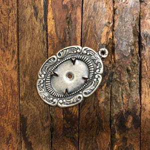 "Victorian Bezel" Antique Silver Pendant (32mm x 48mm Outer)(17.4mm x 23.6mm Inner)