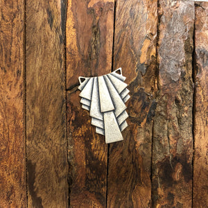 "Ruffled" Antique Silver Pendant (22mm x 31mm)