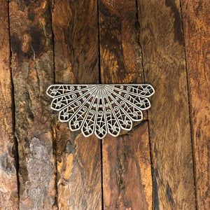 "Fan"  Antique Silver Filigree (23mm x 44mm)