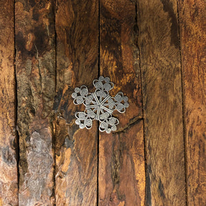 "Small Snowflake" Antique Silver Filigree (25mm)