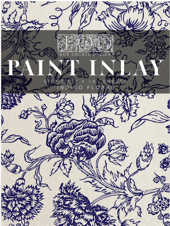 Indigo Floral Paint Inlay