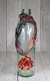 BOHO SARI-SILK & CABBAGE ROSE PENDANT NECKLACE